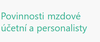 Povinnosti pro mzdov etn a personalisty